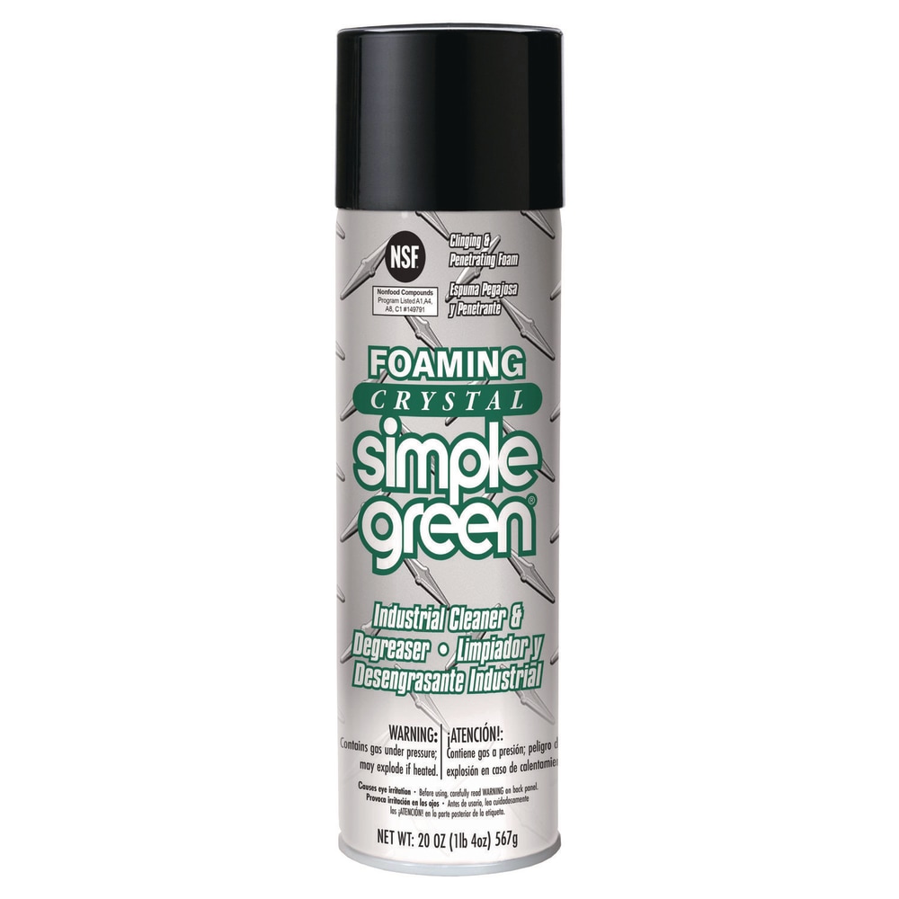 Simple Green Foaming Crystal Industrial Cleaner and Degreaser, 20 oz Aerosol Can, 12/Carton MPN:0610001219010