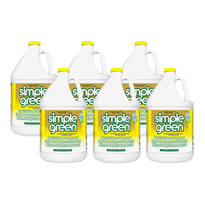 Simple Green Industrial Cleaner/Degreaser - Concentrate - 128 fl oz (4 quart) - Lemon Scent - 6 / Carton - Lemon MPN:14010CT