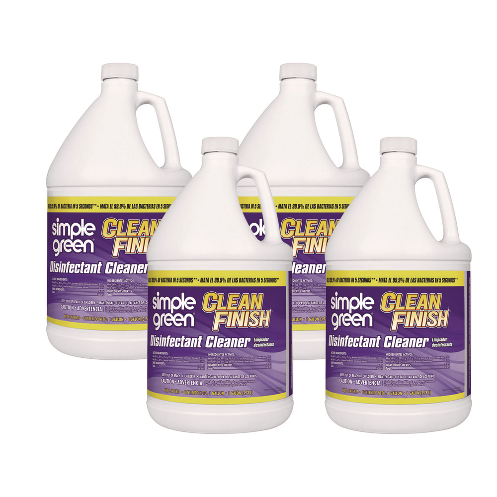Simple Green Clean Finish Disinfectant Cleaner, Herbal, 1 gal Bottle, 4/Carton MPN:2810000401128