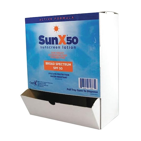Sunscreen, 0.25 oz, Packet, 50 SPF, PK50 MPN:18-920G