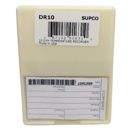 Disposable Temp Recorder, 10 Day MPN:DR10