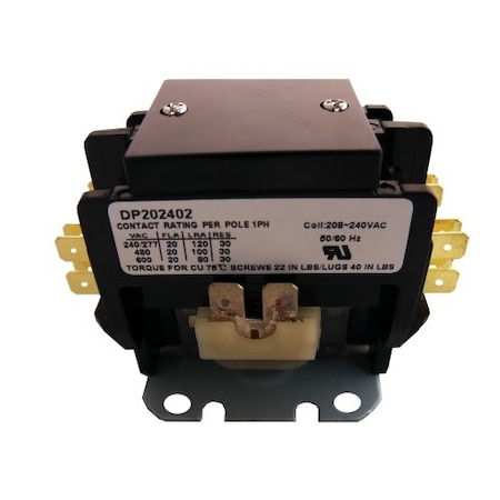 Contactor, 20A, 240V, 2 Pole MPN:DP202402