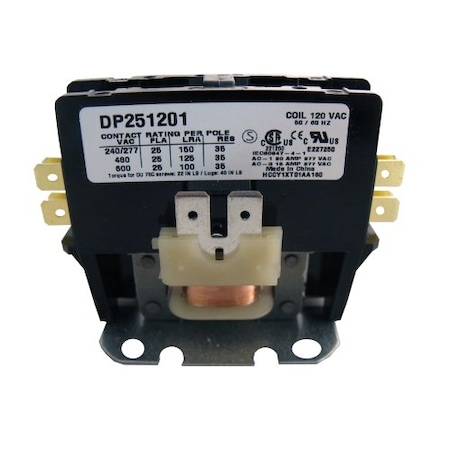Contactor, 25A, 120V, 1.5 Pole MPN:DP251201