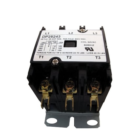 Contactor, 25A, 24V, 3 Pole MPN:DP25243