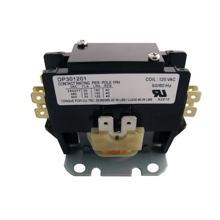 Contactor, 30A, 120V, 1.5 Pole MPN:DP301201