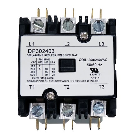 Contactor, 30A, 240V, 3 Pole MPN:DP302403