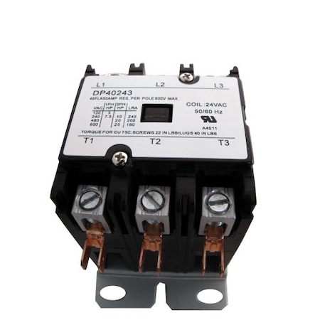 Contactor, 40A, 24V, 3 Pole MPN:DP40243