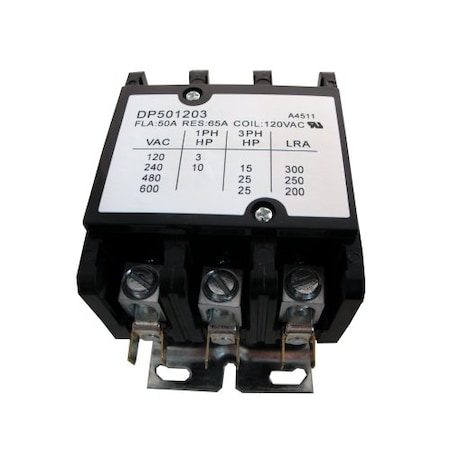 Contactor, 50A, 120V, 3 Pole MPN:DP501203