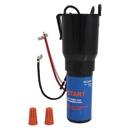 Relay, Overload and Start Capacitor Hard Start Kit, 115V, 1/4 to 1/3 hp MPN:RCO410