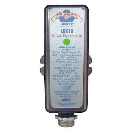 Surge Protection Device, 1 Phase, 120/240V, 2 Poles, 2 Wires MPN:LBK10