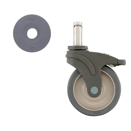 Swivel Brake Caster, Polymer and SS, 5 MPN:5PSTEB