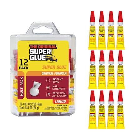 Instant Adhesive, 0.07 fl oz, Tube, Clear, PK12 MPN:15187