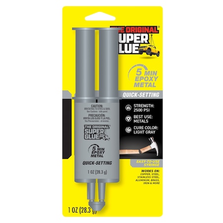Instant Adhesive, Metal Epoxy Series, Black, 0.7 oz, Bottle, 1:01 Mix Ratio, 24 hr Functional Cure MPN:15212