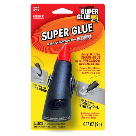 Instant Adhesive, Accutool Series, Clear, 0.17 oz, Tube MPN:19025