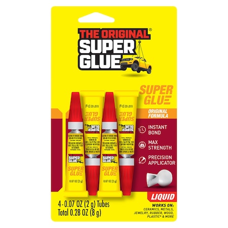 Instant Adhesive, Original Series, Clear, 0.07 oz, Tube 4 PK MPN:SGH24J-48