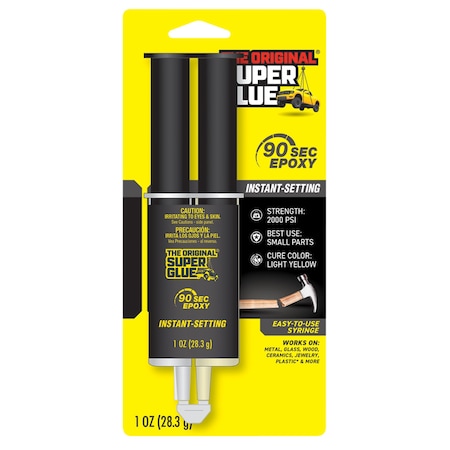 Acrylic Adhesive, Instant Setting Epoxy Series, Yellow, Tube, 1:01 Mix Ratio, 24 hr Functional Cure MPN:SY-IN48
