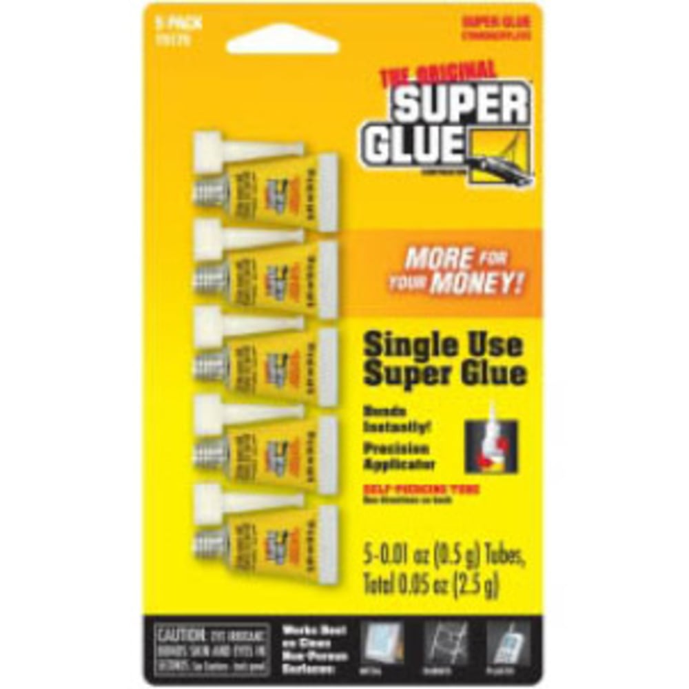 The Original Super Glue Instant Adhesive Mini Tubes 0.02 oz 5 / Pack MPN:15175-12