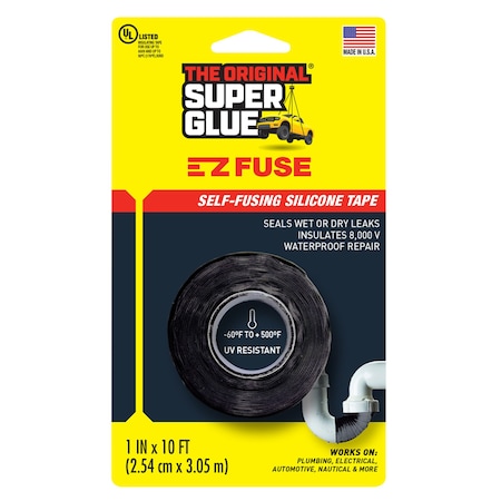 Repair Tape, 1 in W x 120 in L, 20 mil Thick, Black, Silicone Adhesive MPN:15408-12