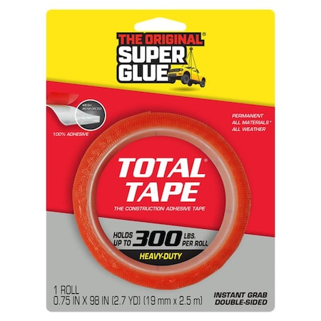 Double-Sided Foam Tape, 3/4 in W, 2 3/4 yd L, 1/16 in, Polypropylene Foam, Double-Sided MPN:90017