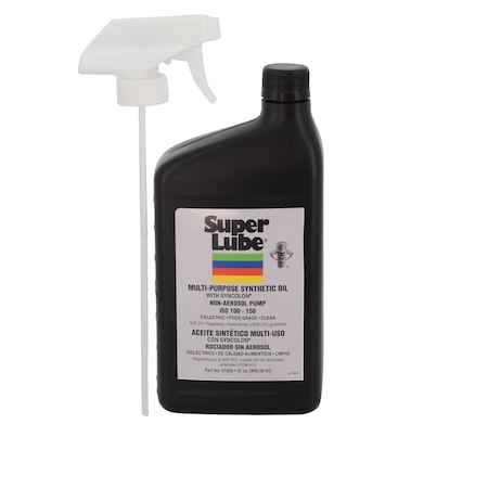 General Purpose Lubricant, 32 oz, Trigger Spray Bottle, Synthetic Base, 450 Degrees F Max Op Temp, Colorless MPN:51600
