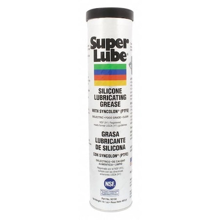 Multipurpose Grease, 400g, Cartridge, Silicone Base, 500 Degrees F Max Op Temp, White MPN:92150