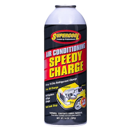A/C 134a Charge and Ester Lubricant, 14 oz, Can, Green, Yellow MPN:9473