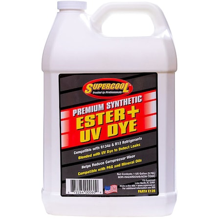 A/C Compressor Ester Lubricant w/UV Dye, 1 gal, Bottle, Yellow MPN:E128