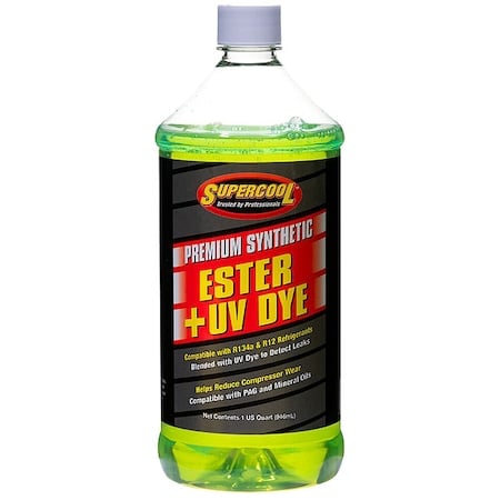 A/C Compressor Ester Lubricant w/UV Dye, 32 oz, Bottle, Yellow MPN:E32
