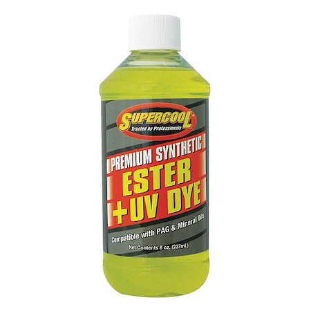 A/C Compressor Ester Lubricant w/UV Dye, 8 oz, Bottle, Yellow MPN:E8