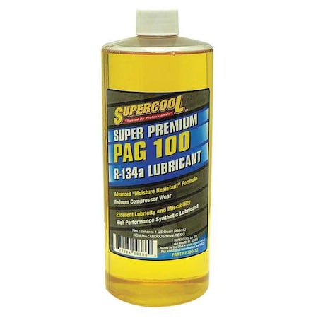 A/C Compressor PAG Lubricant, 32 oz, Bottle, Yellow MPN:P100-32