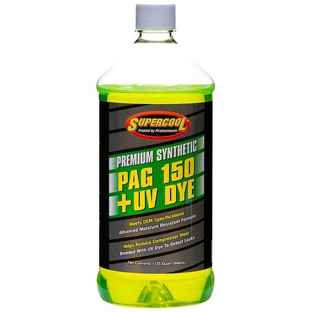 A/C Compressor PAG Lubricant, w/UV Dye, 32 oz, Bottle, Yellow MPN:P150-32D