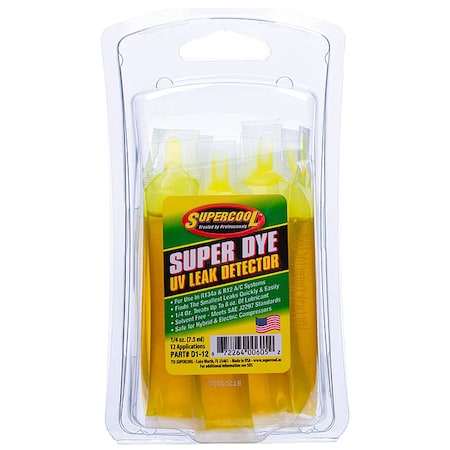 A/C Leak Detection Dye, .25 Oz, PK12 MPN:D1-12