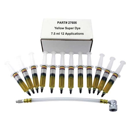 A/C Dye Syringes Kit, 7 in, Plastic, PK12 MPN:27606