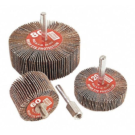 Flap Wheel Mtd, 2x1x1/4, A/O, Grit 40 MPN:A010002