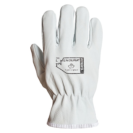Drivers Gloves, Shirred Slip-On Cuff, Keystone Thumb, White, L, 12 PK MPN:378GKTA-L