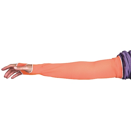 Cut-Resistant Sleeve, Cut Level A2, 22 in Sleeve Length, Thumbhole, Hi-Vis Orange, M, PR MPN:KOP1T22TH-M