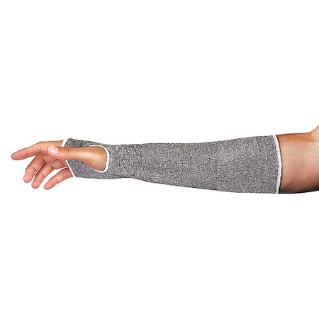 Cut-Resistant Sleeve, Cut Level A5, Seamless Knit, 12 in Length, Thumbhole, Gray/White, S, PR MPN:KTAFGT12SFT-S