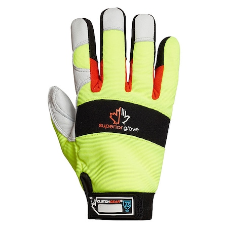 Leather Gloves, Goatskin, Shirred Slip-On Cuff, Wing Thumb, Green/White, 3XL, 1 PR MPN:MXGKGHV-3XL