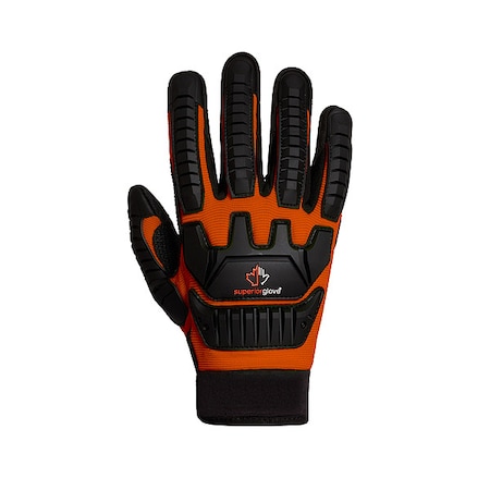 ClutchGear Work Gloves, TenActiv Palm, PVC Back, 3XL (12), Black/Orange MPN:MXVSBE-3XL