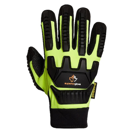 Mechanic Glove, Black/HV Green, L, PR MPN:MXVSBPB-L