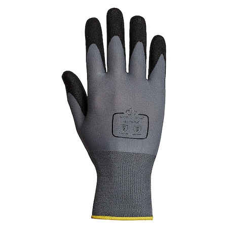 Coated Gloves, PVC, Sandy, Palm, 3 Abrasion Level, Gray, 2XL (11) 12 PK MPN:S13BPVC-11