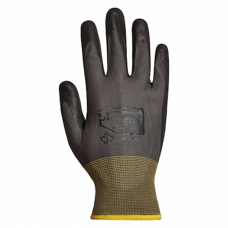 Coated Gloves, Microporous Nitrile, Smooth, Palm, 3 Abrasion Level, Gray, L (9) 12 PK MPN:S13PNT-9