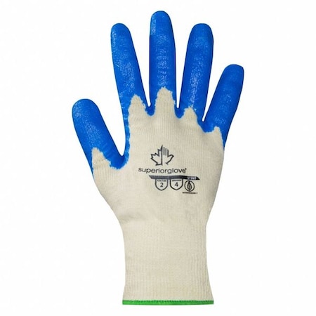 Coated Gloves, Nitrile, Smooth, 4-Mar, 4 Abrasion Level, Blue/White, XL (10) 12 PK MPN:S15NT-10