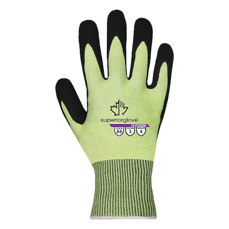 Knit Gloves, Cut Level A6, Micropore Nitrile, HVGREEN, L 1 PR MPN:S21TAXGPN-9