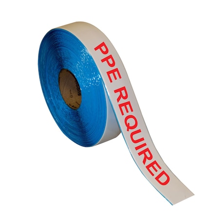 Floor Marking Message Tape, 2in x 100Ft, PPE REQUIRED MPN:IN-40-718I