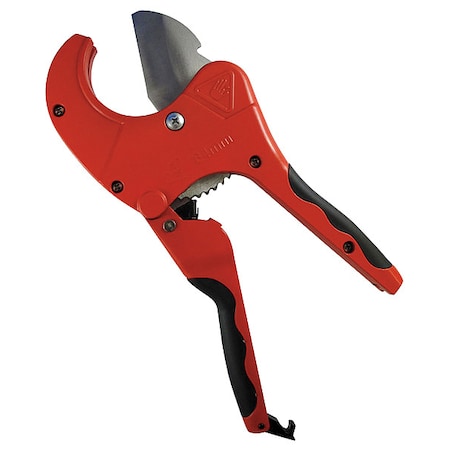 Pipe Cutter For PVC, 2 to 2-1/2 in Cutting Capacity, 13 in L, Locking Handle Pin MPN:37116