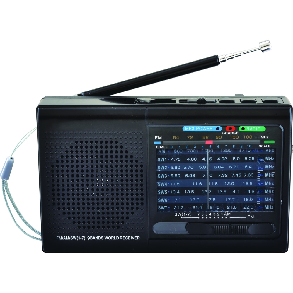 Supersonic 9 Band Bluetooth Radio, Black MPN:SC-1080BT- BLK