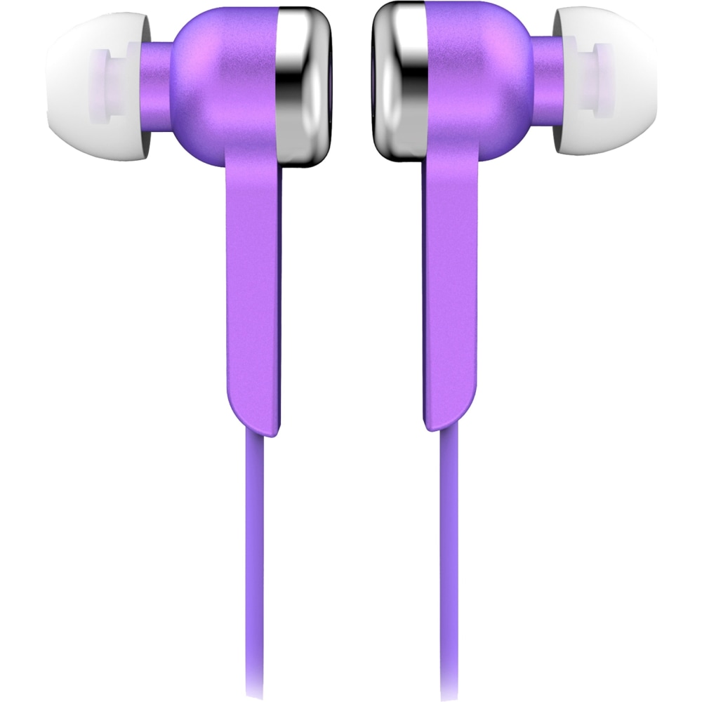 IQ Sound Digital Stereo Earphones - Stereo - Wired - Earbud - Binaural - In-ear - 4 ft Cable - Purple MPN:IQ-113 PURPLE