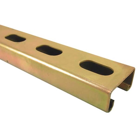 Single Channel Strut, Slotted, Steel, Zinc-Plated, 9/16 in x 1-1/8 in Hole Size, Silver MPN:B1400HS 20