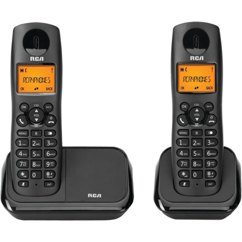 RCA 2161-2BKGA DECT 6.0 Cordless Phone - Black - 1 x Phone Line - 2 x Handset (Min Order Qty 2) MPN:2161-2BKGA